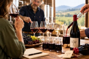 image illustrant l'atelier assemblage proposé par l'école du vin Ludivinum près de Montpellier